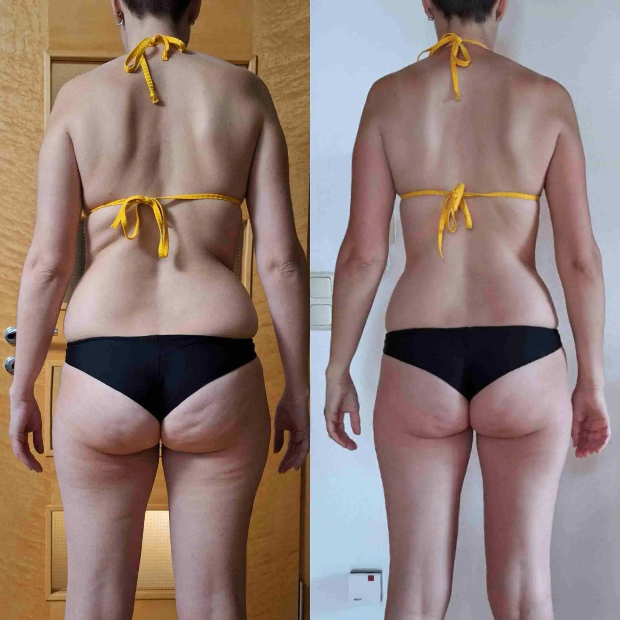 Vorher nachher Bild der erfolgreichen Transformation einer Kundin aus dem Coaching