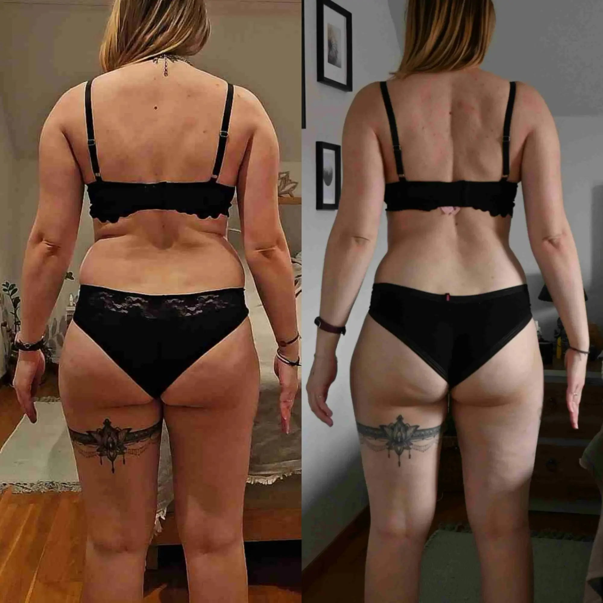 Vorher nachher Bild der erfolgreichen Transformation einer Kundin aus dem Coaching