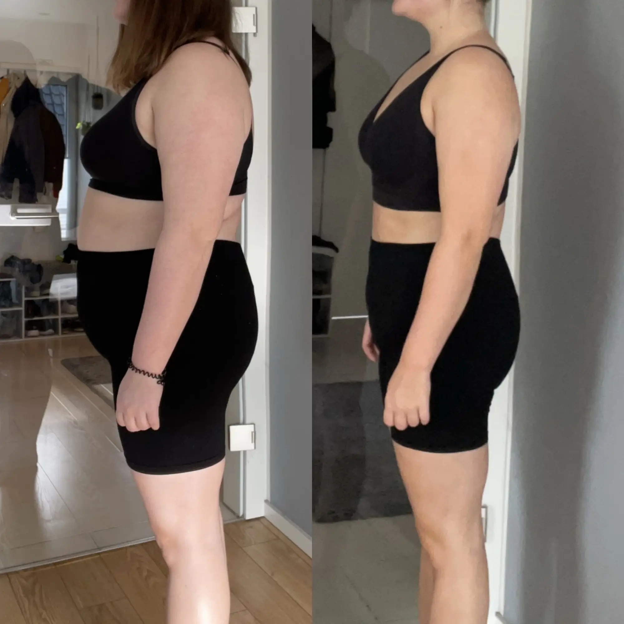 Vorher nachher Bild der erfolgreichen Transformation einer Kundin aus dem Coaching