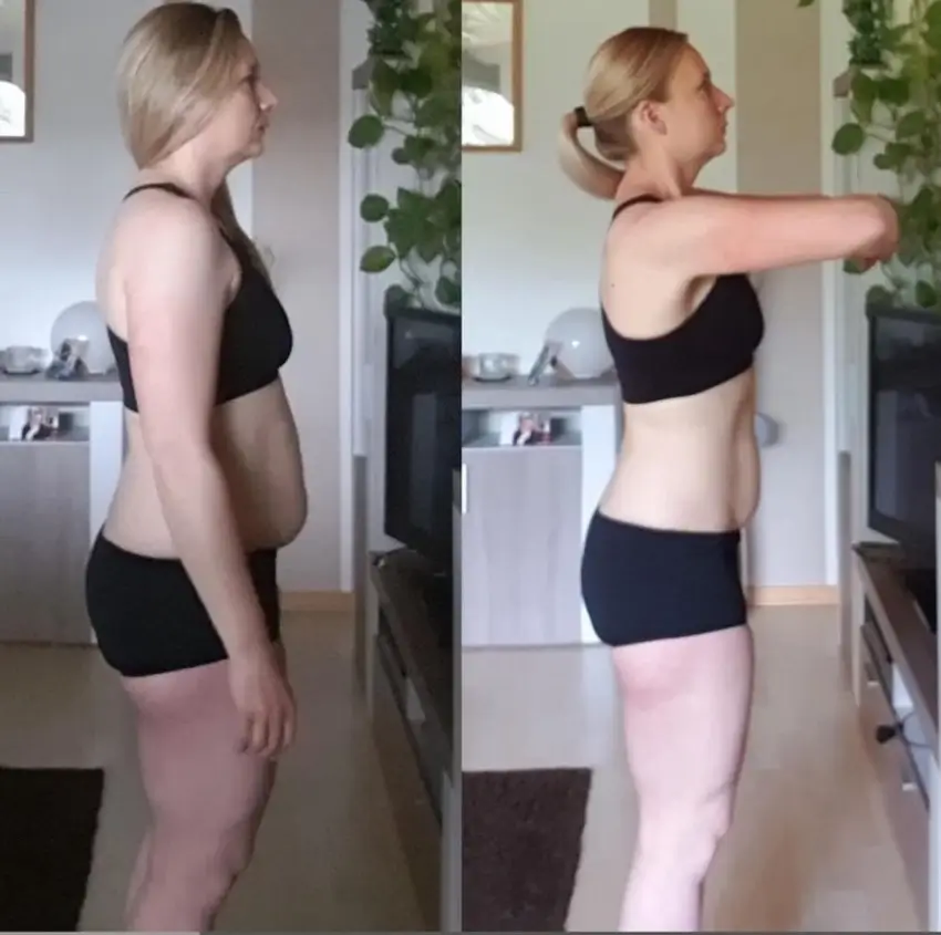 Vorher nachher Bild der erfolgreichen Transformation einer Kundin aus dem Coaching