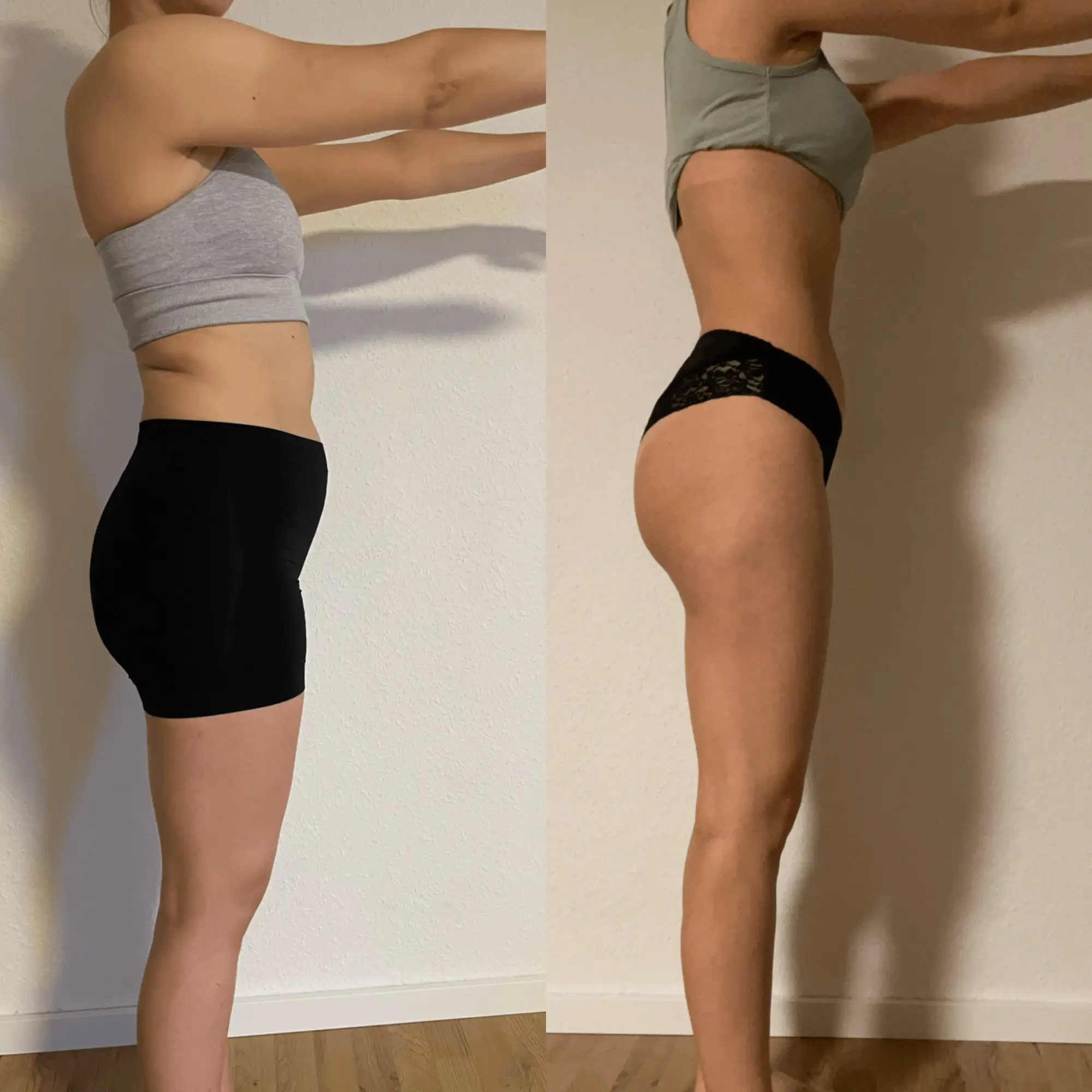Vorher nachher Bild der erfolgreichen Transformation einer Kundin aus dem Coaching